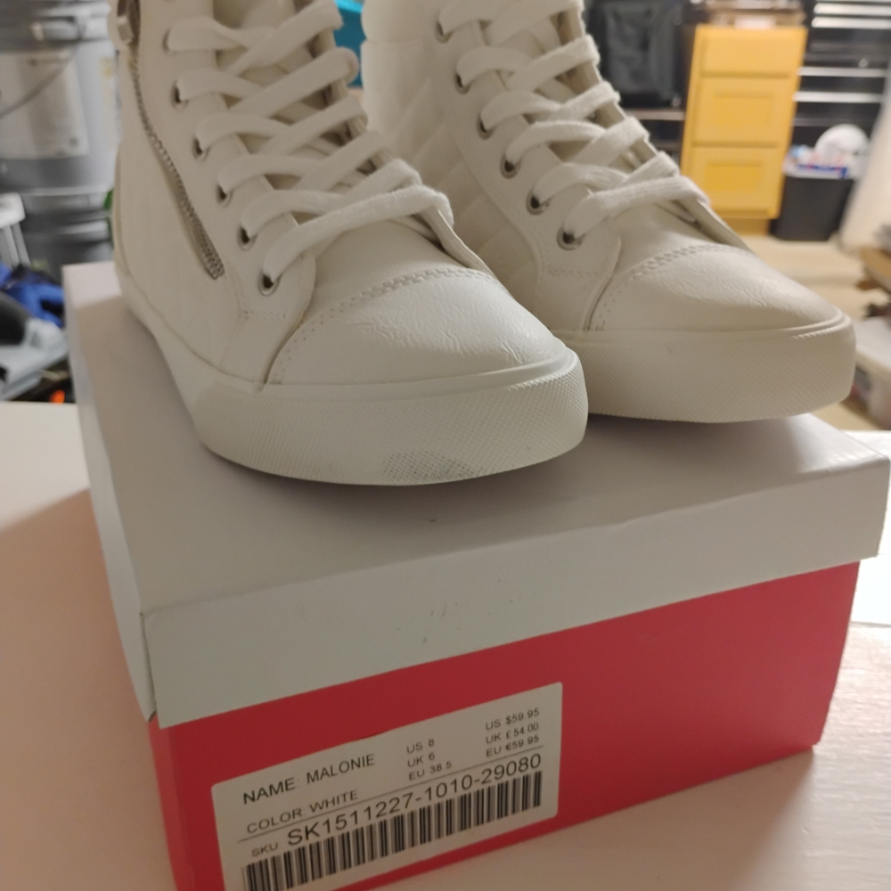 JustFab Malonie White Sneakers